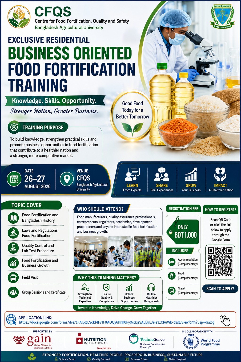 BUSINESS ORIENTED FOOD FORTIFICATION TRAINING